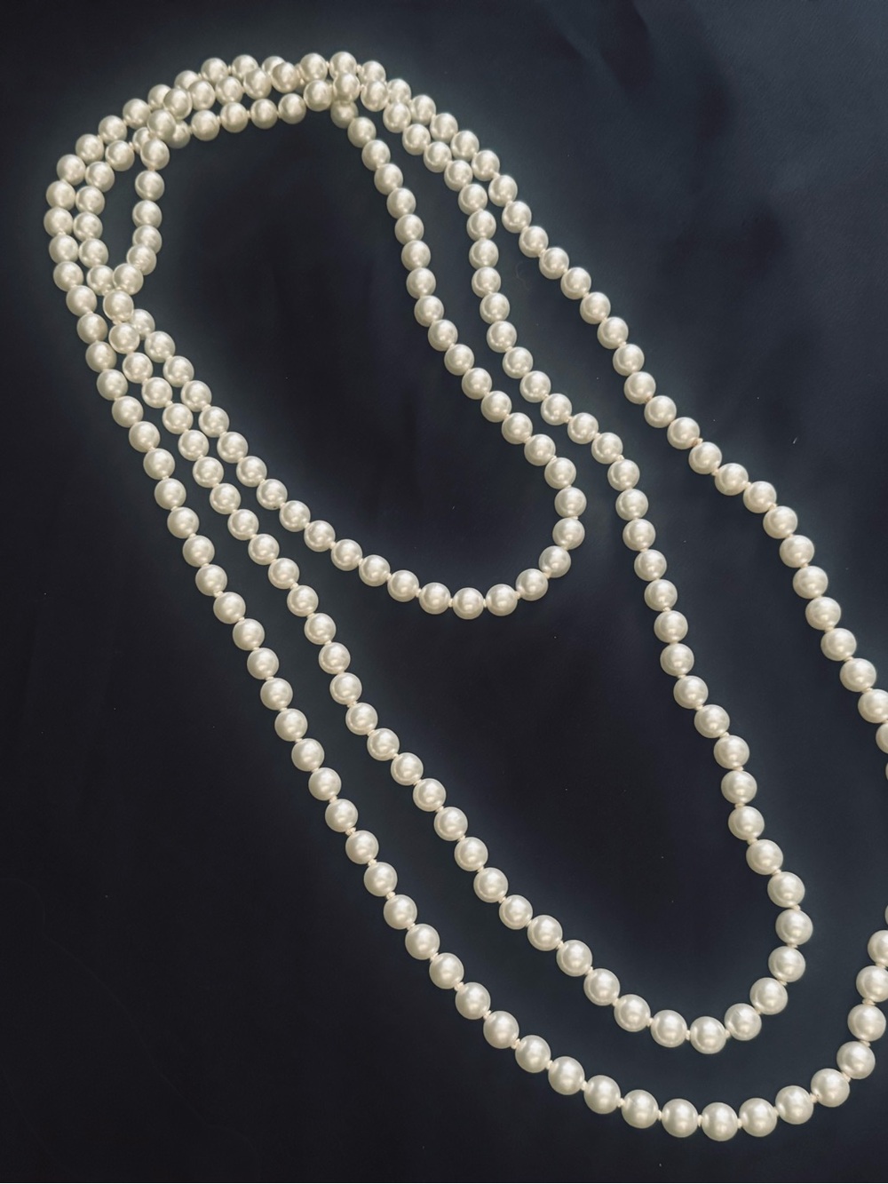 Extra Long Strand Classic Ivory Faux Pearl Necklace